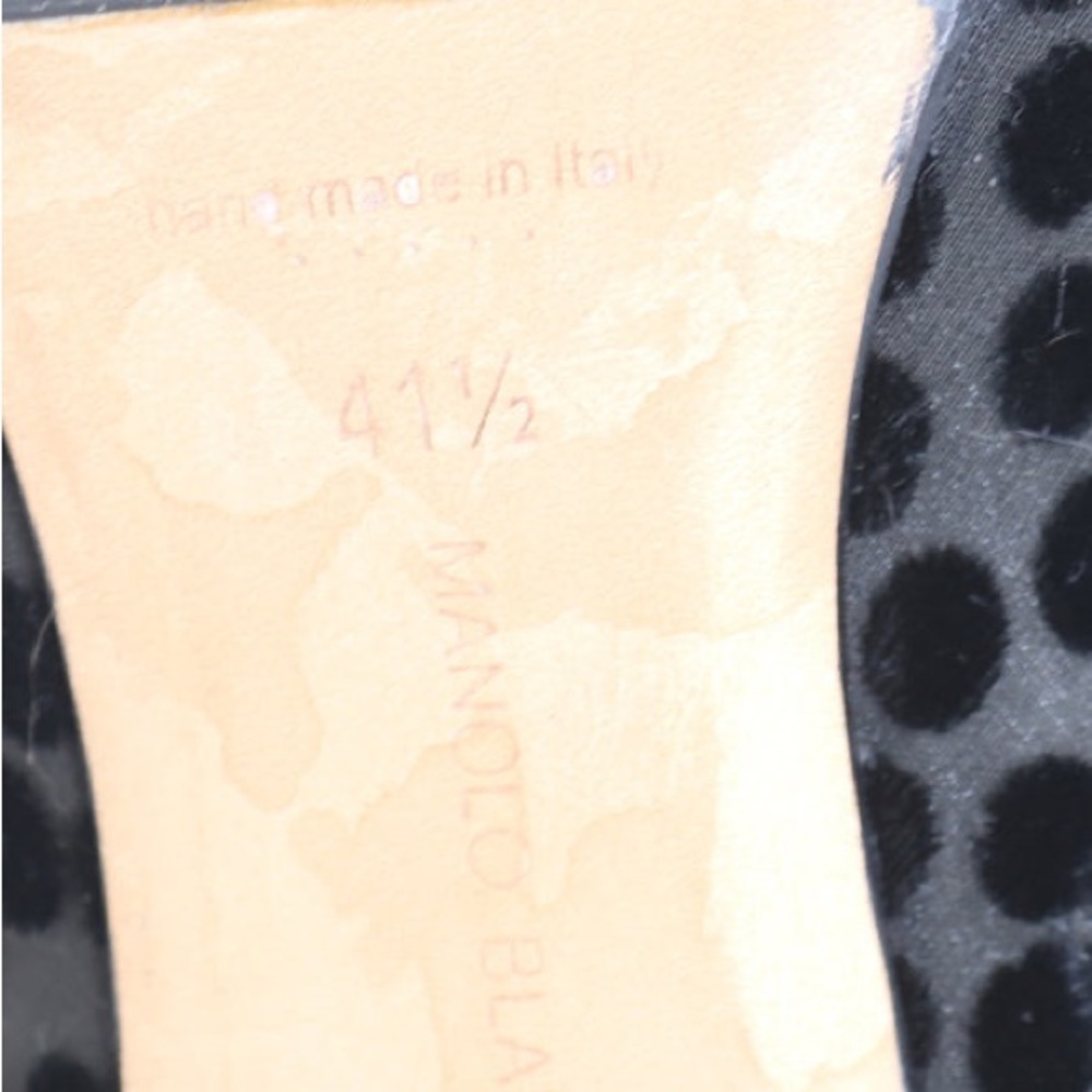 MANOLO BLAHNIK BLACK VELVET DOTTED BOOTIES SZ 41.5 - Picture 4 of 5